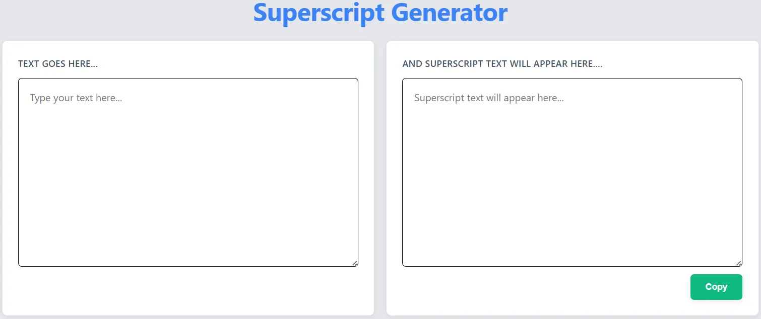 Superscript Generator Tool